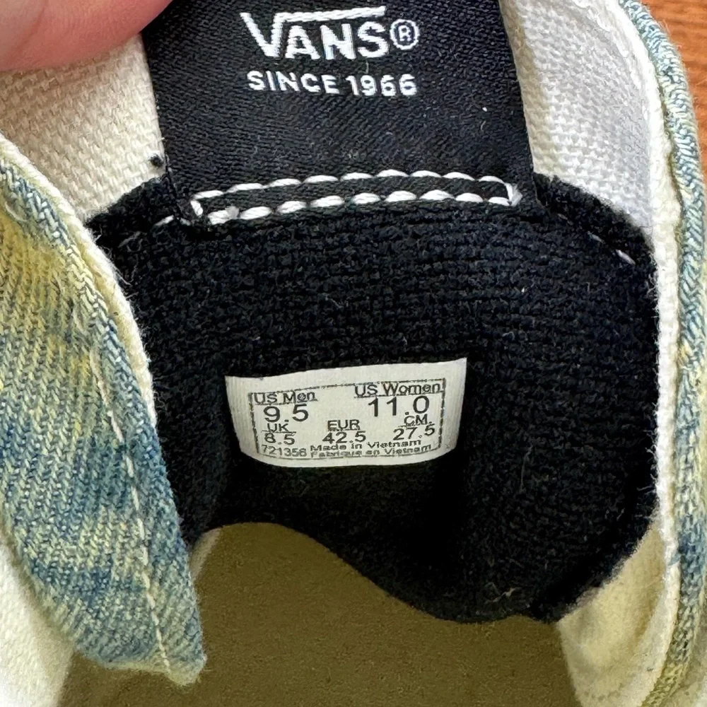 Vans Sk8 Hi Tapered Denim Embroidery Olive‎ White Shoes